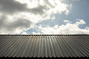 Roof of house is made of steel. Roof covering.