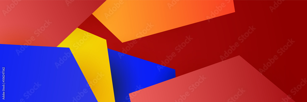 Wall mural colorful web banner concept with push button. collection of horizontal promotion banners with gradie