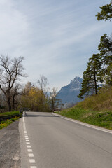 Fototapeta premium Alpine street near Maienfeld in Grison in Switzerland