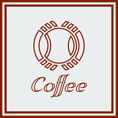 geometric logo, coffee shop logo line art, simple unique and modern design