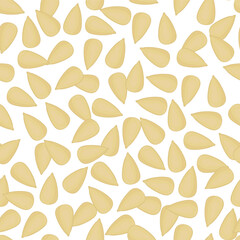 Sunflower seeds. Seamless pattern. Color vector illustration.
