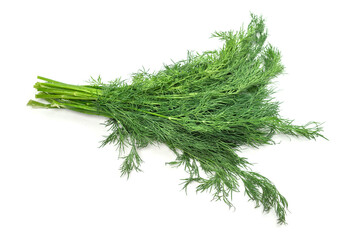 A bunch of dill isolated on white background.