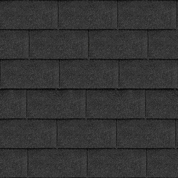 Roof tile seamless texture, roofing background, black color, classic style. 3D illustration, 3D render