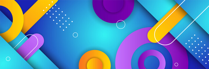 Abstract colorful polygon banner design template