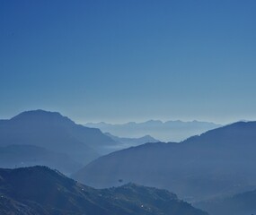 mountains and clouds