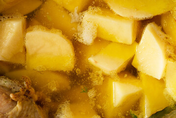 Natural homemade food closeup from top view