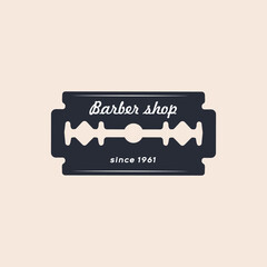 Barber shop badge retro design logo template. 