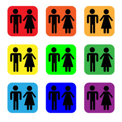Man and woman icon isolated in white background. Male female sign. Flat image jpeg illustration jpg icons.
