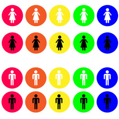 Man and woman icon isolated in white background. Male female sign. Flat image jpeg illustration jpg icons.
