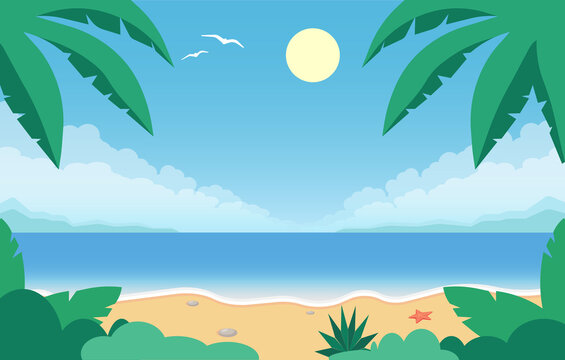 ocean beach jpeg image jpg illustration summer tropical background
