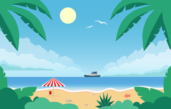 ocean beach jpeg image jpg illustration summer tropical background