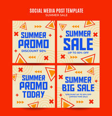 Happy Summer Vibes Web Banner for Social Media Square Poster, banner, space area and background