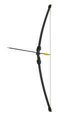 A modern sports bow for leisure and sports. An ancient weapon with a modern twist. Isolate on a white back.