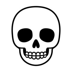 Simple cartoon human skull drawing.