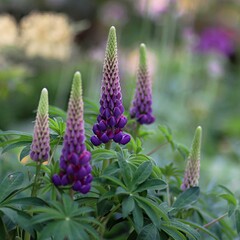 Piękny fioletowy łubin