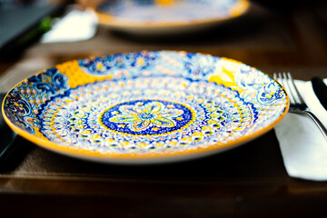 Beautifull turkish ceramic plate pattern