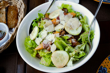 Vegetable salad served fresh for healthy diet