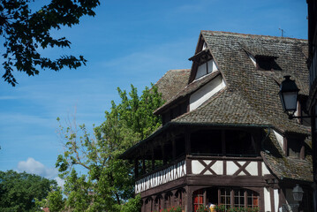 traditional medieval architecture  at little France quarter in Strasbourg