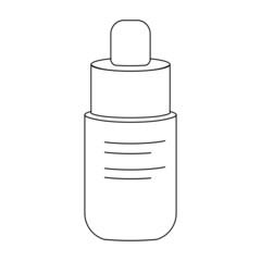 Jar of cream or serum cosmetic bottle. Simple linear icon of facial skin cosmetics
