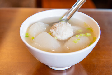 Fish ball soup is traditional Taiwanese cuisine