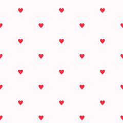Birds and hearts. Seamless pattern. Vector illustration.