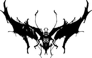 moth black silhouette, abstract vector, rorschach spot, buterfly