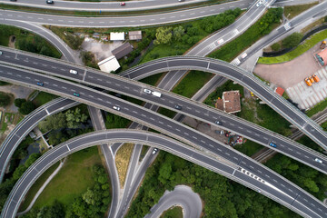 Fototapeta na wymiar highway intersection aerial view
