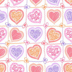 Doodle-Heart seamless texture