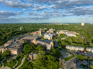 Fototapeta na wymiar Public University in Omaha - Aerial.