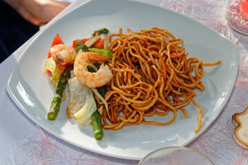 stir fried noodles with shrimp
