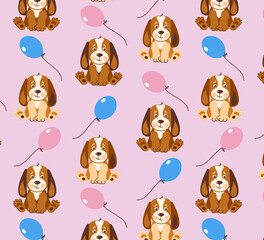seamless pattern with dogs
