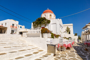 Inside the old town of Mykonos on the Greek island of the same name, Mykonos