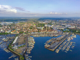Aerial view of the fishing port