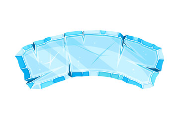Blue Ice Shaped Element for Game and Web Design Vector Illustration