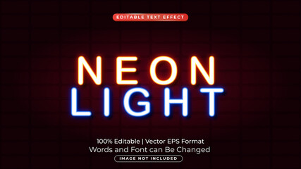 Neon Text Effect Vector