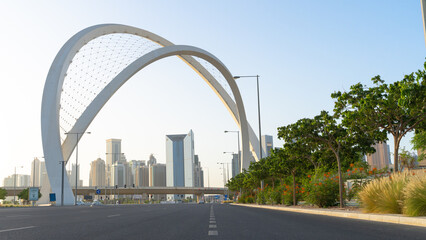 5th June Arch bridge in Doha to lusail public highway.