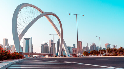 5th June Arch bridge in Doha to lusail public highway.