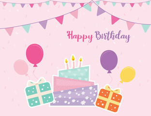 Happy birthday card with cake