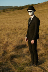 surreal masked gentleman