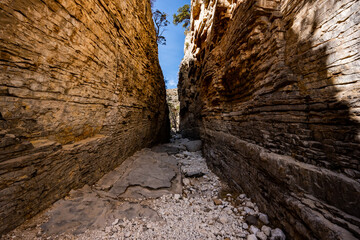 Empty Trail Through The Devils Hall in Guadalupe Mountains