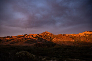 Evening Light On The Hills Over Andrew Molera State Park - obrazy, fototapety, plakaty
