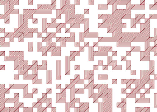Implementation of Edward Zajec&rsquo;s &ldquo;Il Cubo&rdquo; from 1971. Essentially a Truchet tile set of 8 tiles and rules for placement art illustration