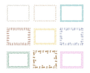 doodle colorful frame vector background set