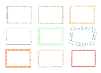 doodle colorful frame vector background set