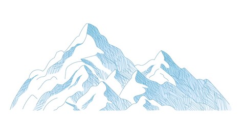 Snowy mountain top vector illustration