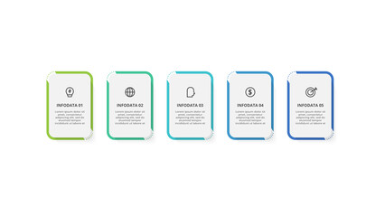 Creative concept for infographic with 5 steps, options, parts or processes. Business data visualization.