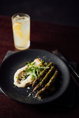 asparagus with liver sauce