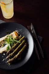 asparagus with liver sauce