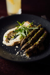 asparagus with liver sauce