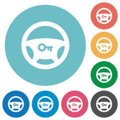 Steering lock flat round icons